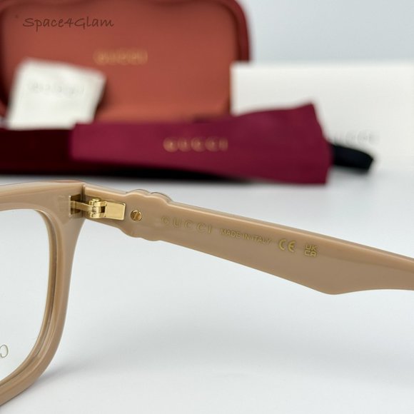 BRAND NEW Gucci GG1536O 007 Nude Women Square Eyeglasses GG 1536O - Picture 8 of 9